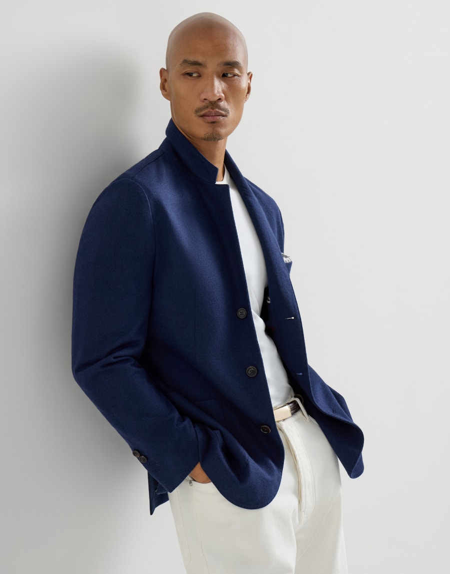 Cashmere jersey blazer Cobalt Man - Brunello Cucinelli