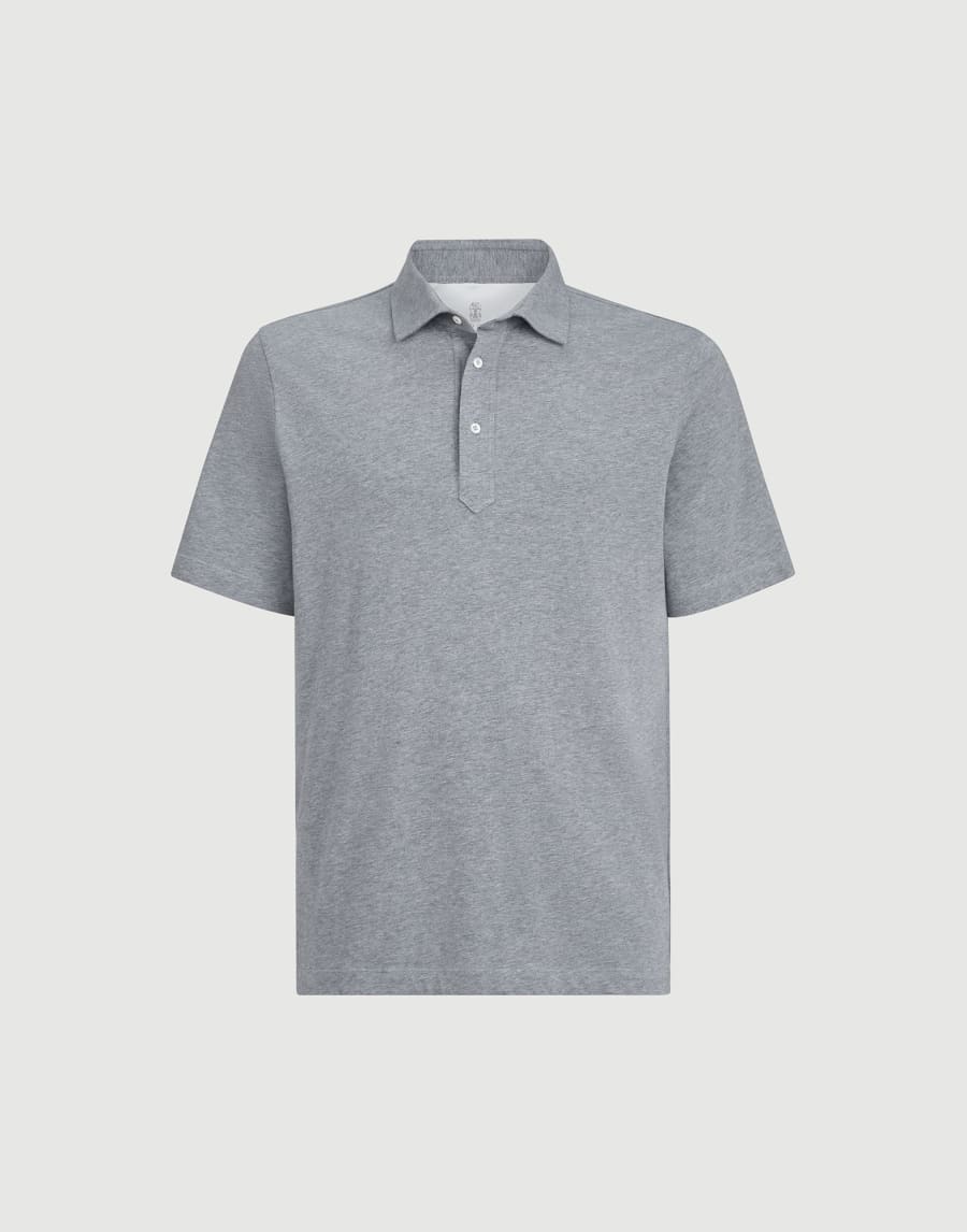 Polo con cuello camisa Gris Medio Hombre - Brunello Cucinelli