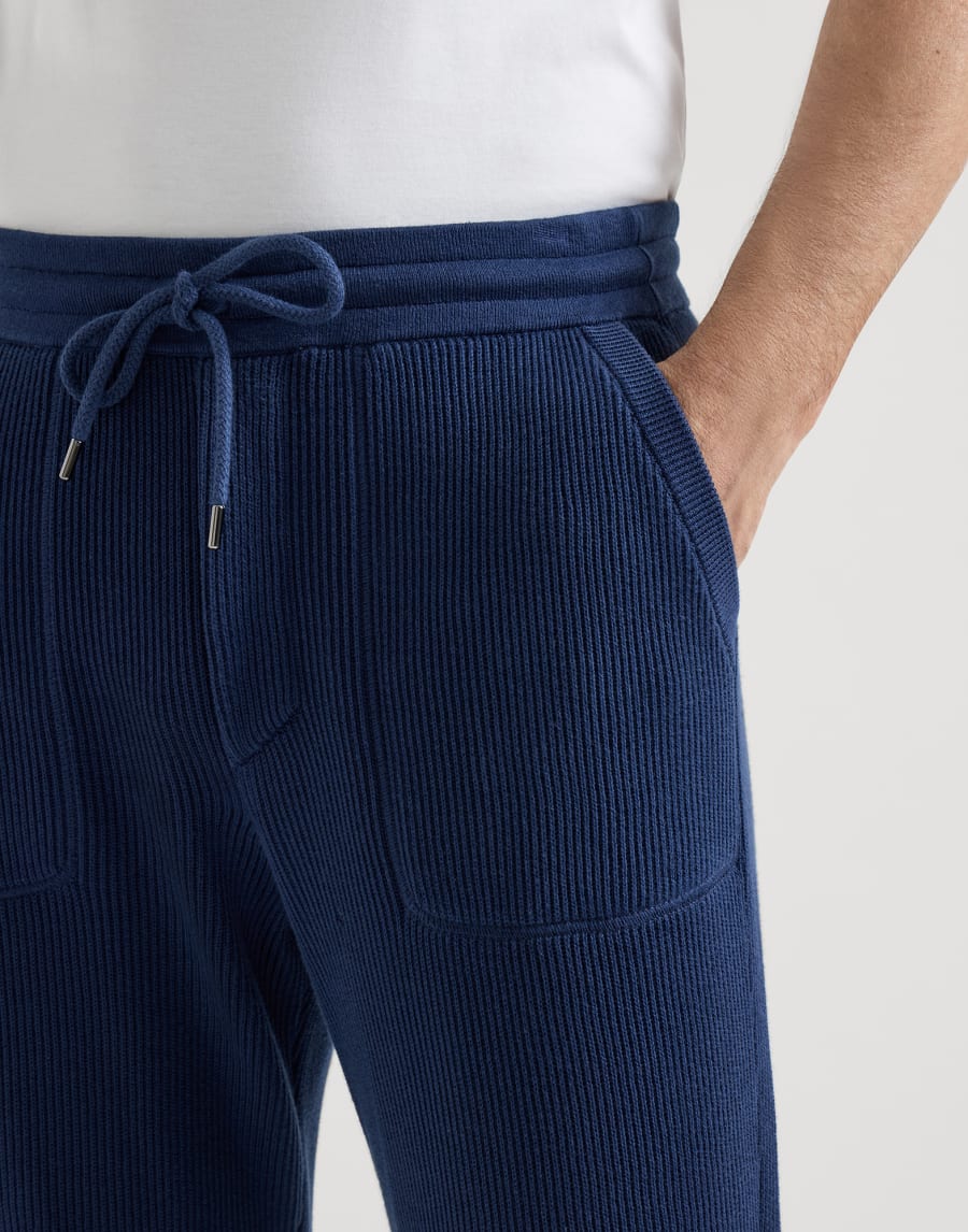 Cotton knit trousers Blue Man - Brunello Cucinelli