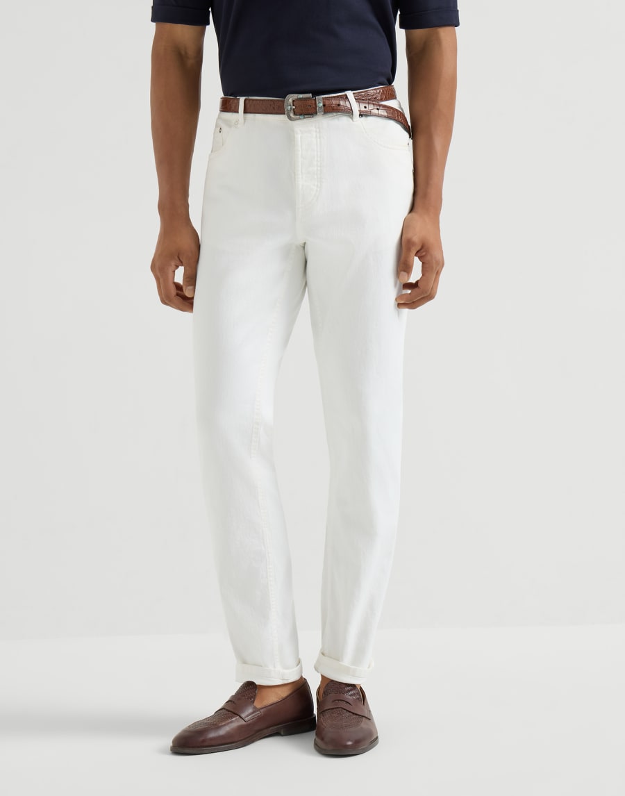 Брюки из легкого денима Снег Мужчина - Brunello Cucinelli