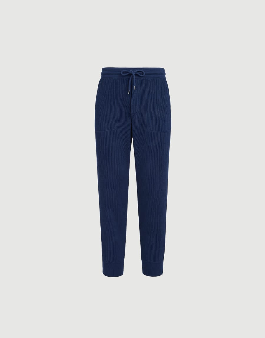 Cotton knit trousers Blue Man - Brunello Cucinelli