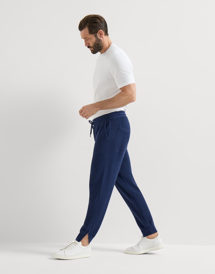 Cotton knit trousers Blue Man - Brunello Cucinelli