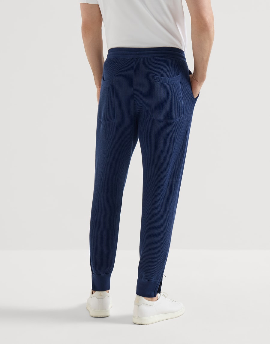Cotton knit trousers Blue Man - Brunello Cucinelli