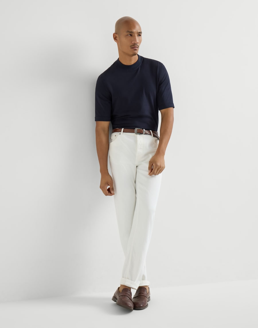 Брюки из легкого денима Снег Мужчина - Brunello Cucinelli