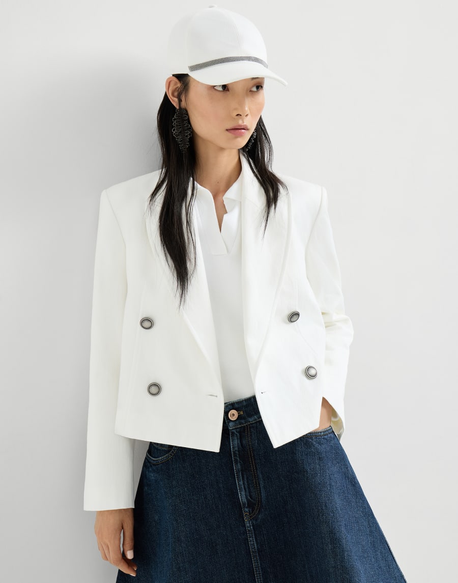 Blazer with monili White Woman - Brunello Cucinelli