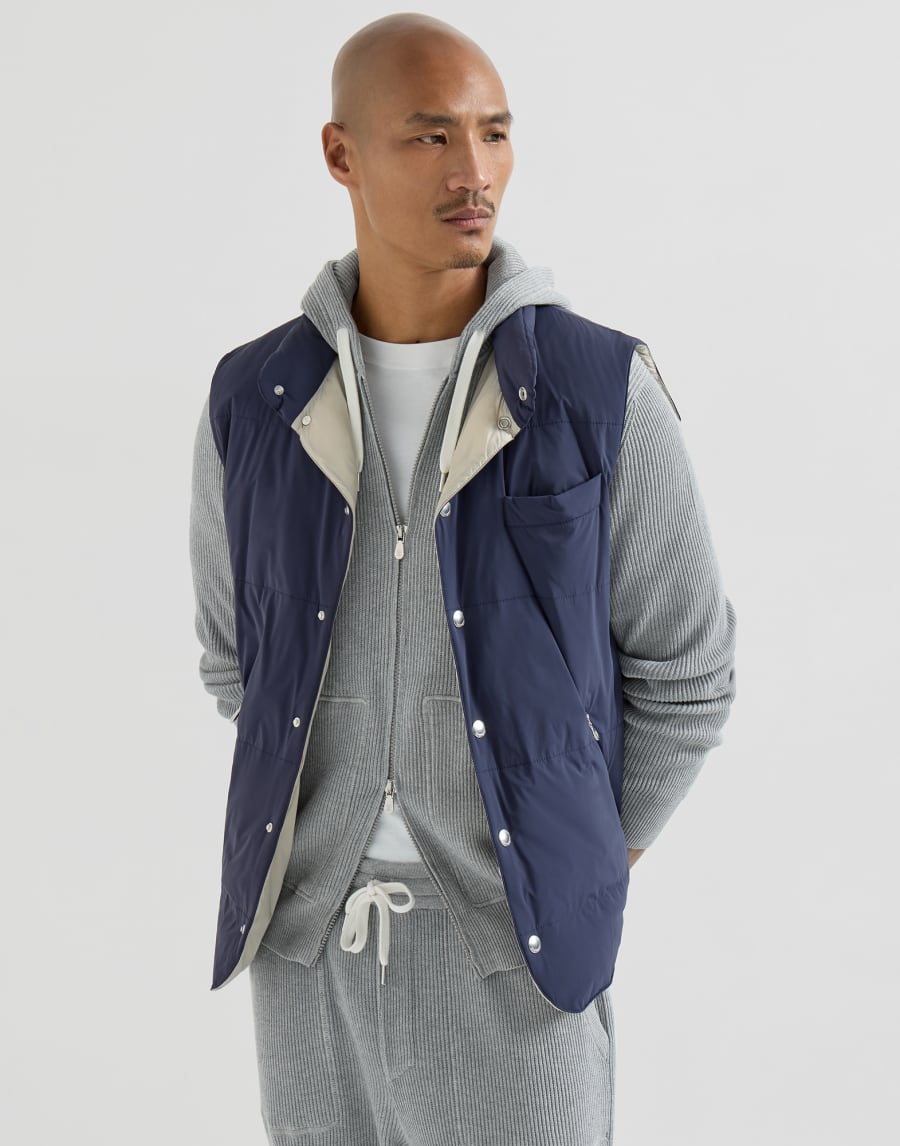 Жилет-пуховик из нейлона Синий Мужчина - Brunello Cucinelli