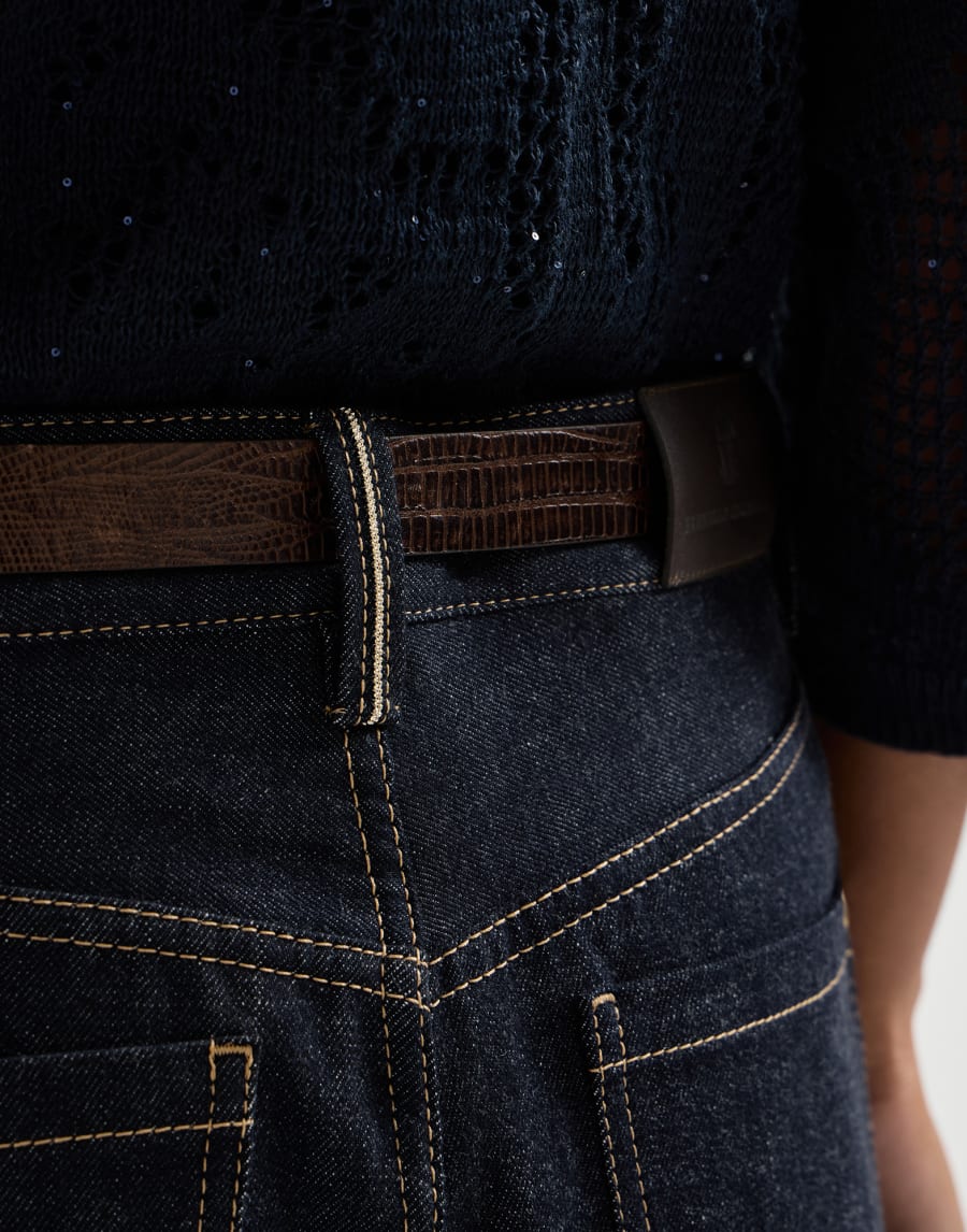 Бермуды Long из нелиняющего денима Деним Женщина - Brunello Cucinelli