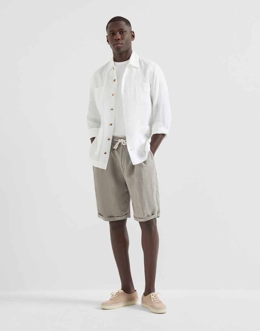 Bermudas de gabardina Khaki Hombre - Brunello Cucinelli