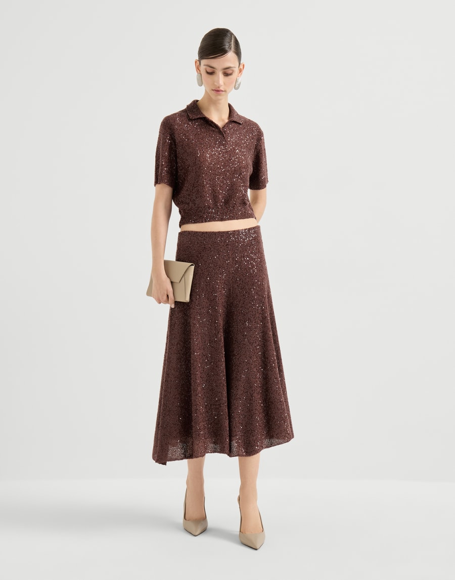 Knitted skirt Bordeaux Woman - Brunello Cucinelli