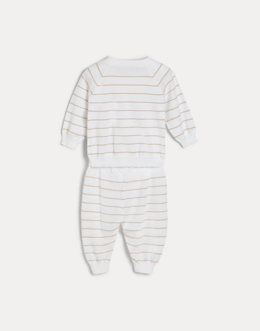 Baby Bernie striped coordinated set Panama Baby - Brunello Cucinelli