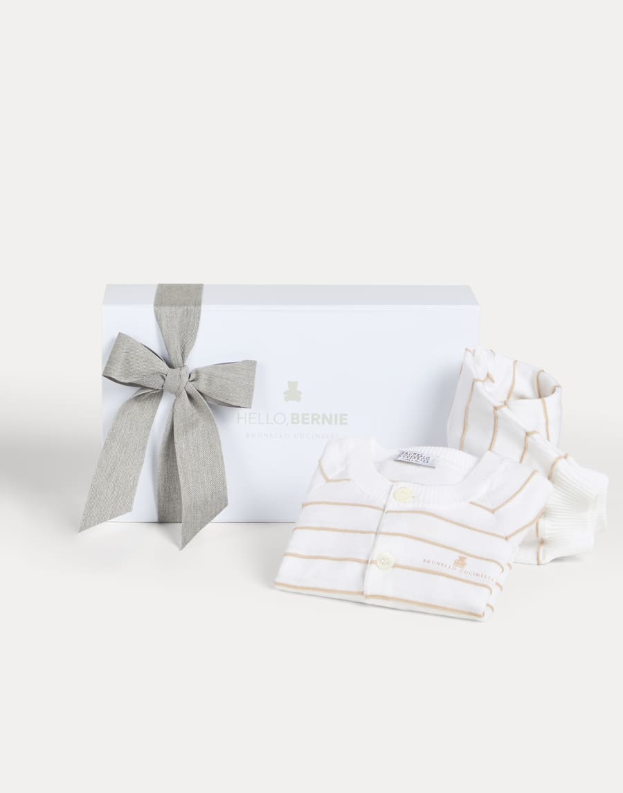 Baby Bernie striped coordinated set Panama Baby - Brunello Cucinelli