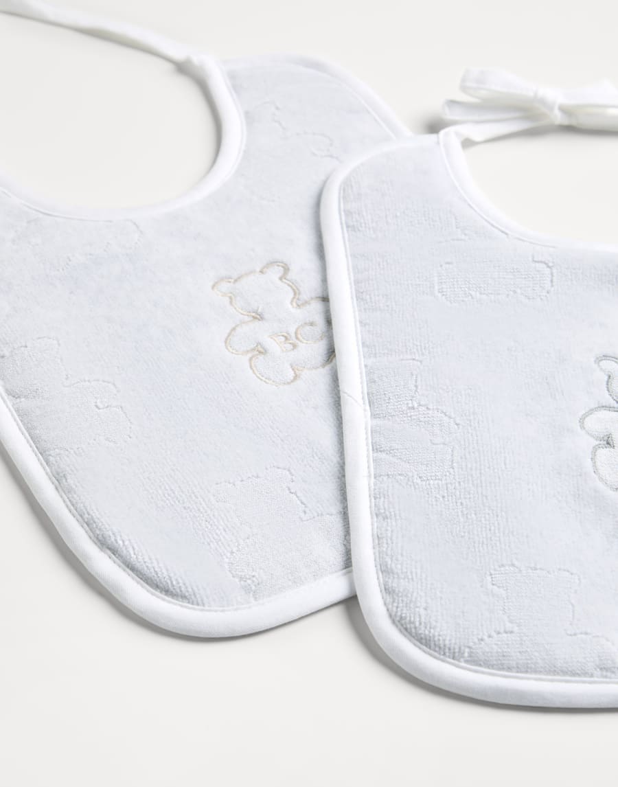 Baby Bernie 2-piece bib set Light Grey Baby - Brunello Cucinelli