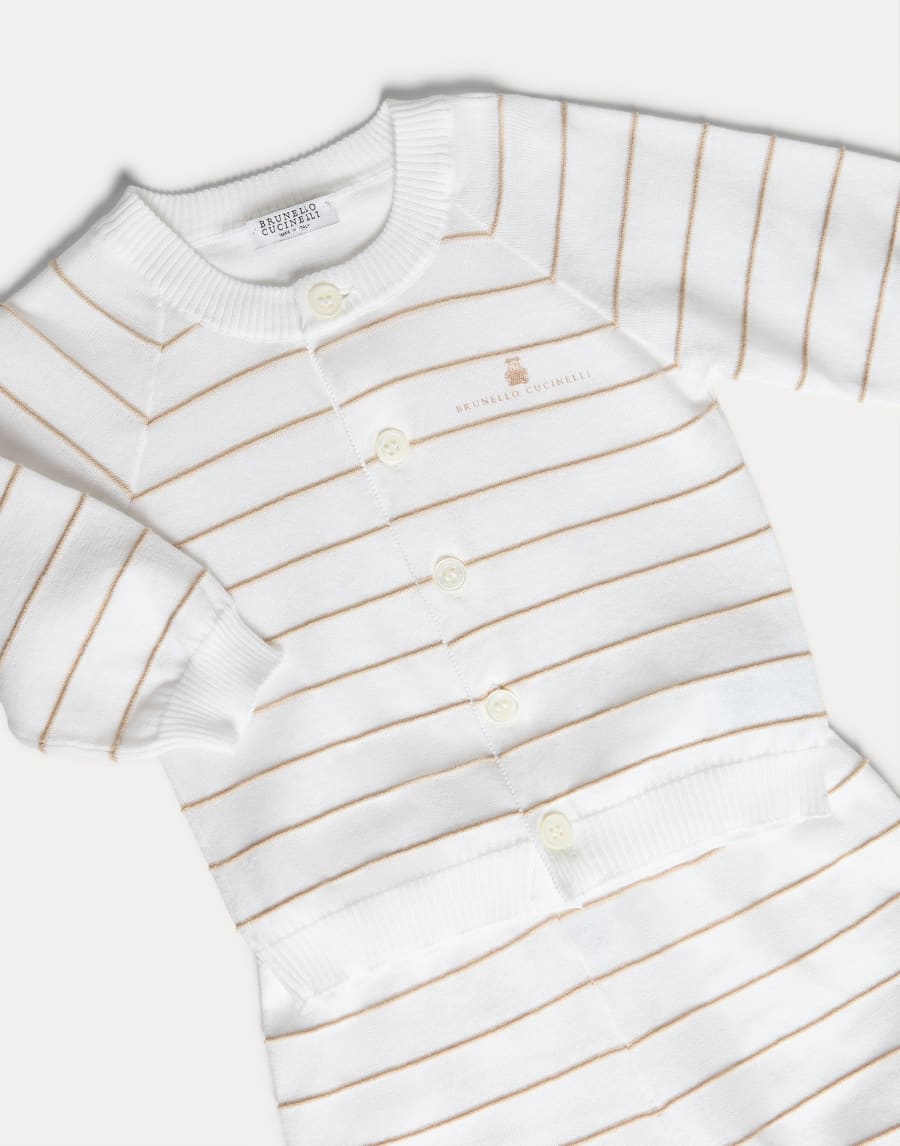 Baby Bernie striped coordinated set Panama Baby - Brunello Cucinelli