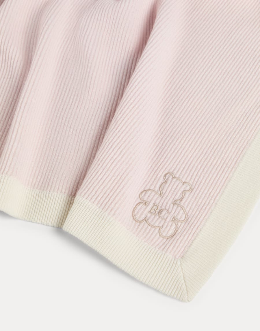 Baby Bernie rib knit blanket Pink Baby - Brunello Cucinelli