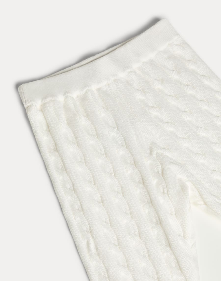 Cotton cable knit Baby Bernie trousers Panama Baby - Brunello Cucinelli