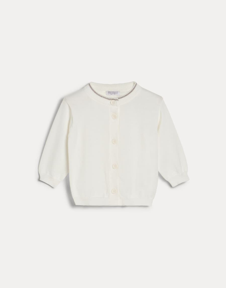 Cárdigan Baby Bernie con cuello Sparkling Panamá Bebé - Brunello Cucinelli
