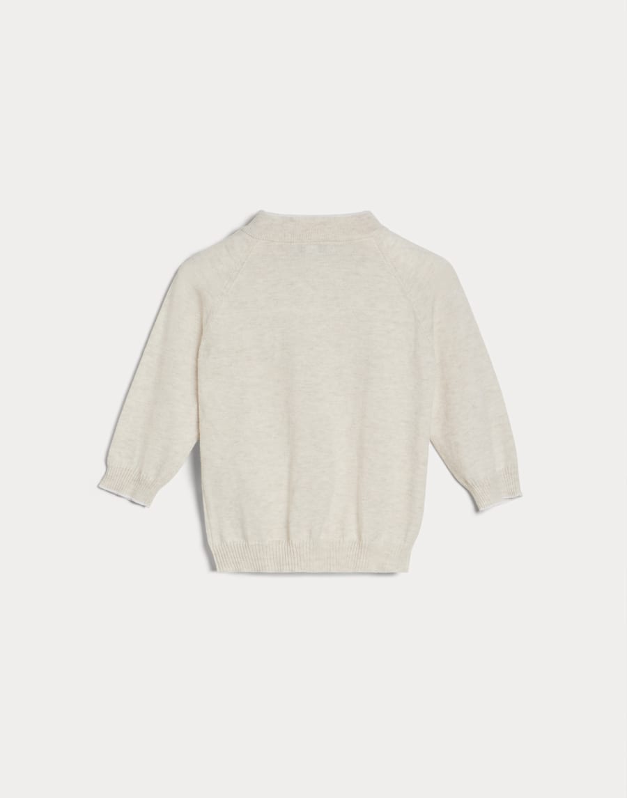 Baby Bernie 軽量コットン カーディガン オーツ ベビー - Brunello Cucinelli