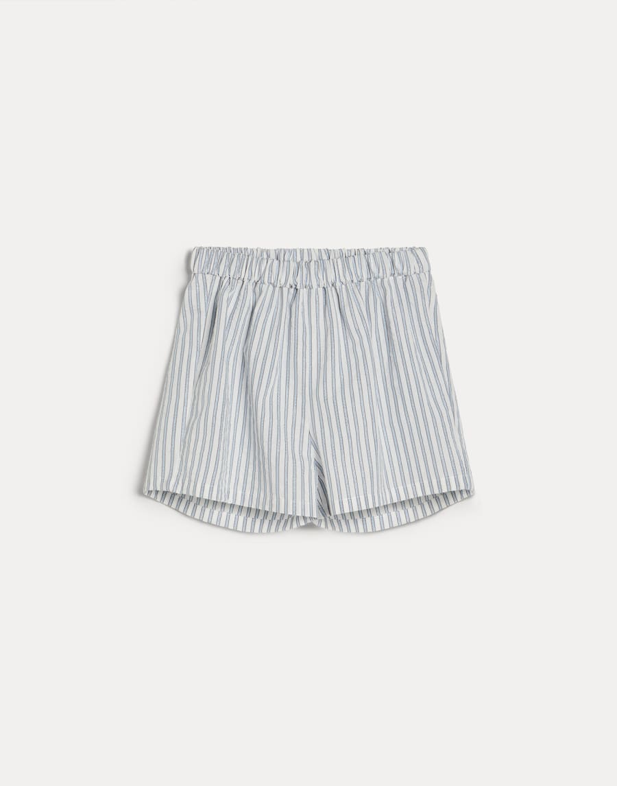 Baby Bernie striped shorts Sky Blue Baby - Brunello Cucinelli