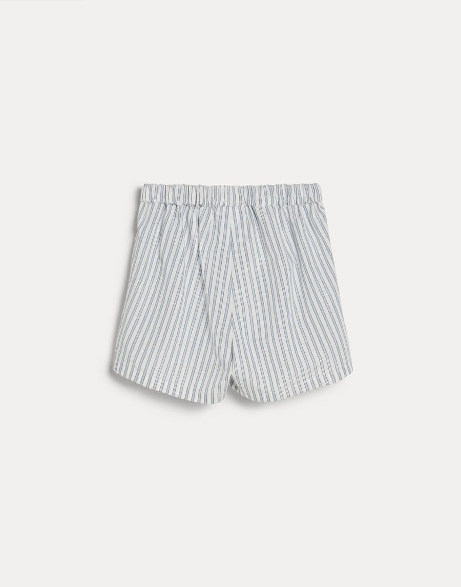 Baby Bernie striped shorts Sky Blue Baby - Brunello Cucinelli