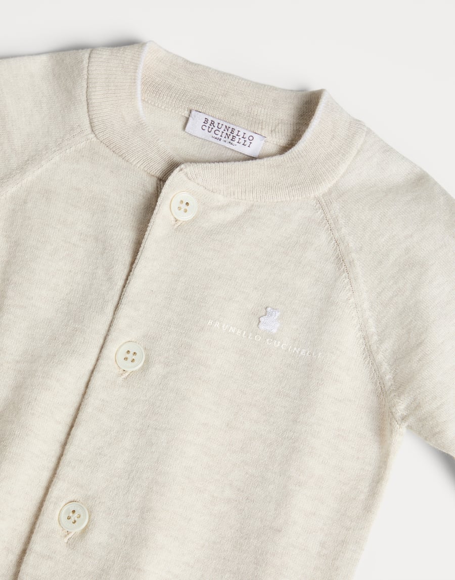 Baby Bernie 軽量コットン カーディガン オーツ ベビー - Brunello Cucinelli