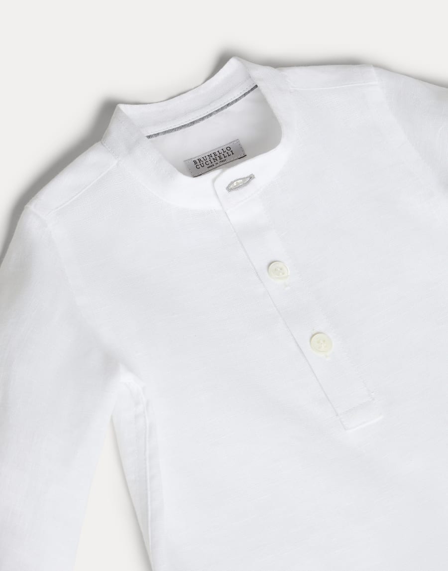 Baby Bernie shirt with mandarin collar White Baby - Brunello Cucinelli