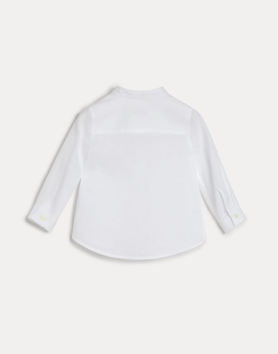 Baby Bernie shirt with mandarin collar White Baby - Brunello Cucinelli