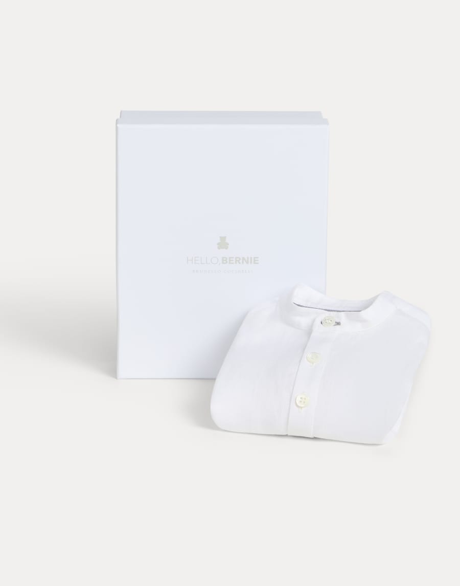Baby Bernie shirt with mandarin collar White Baby - Brunello Cucinelli
