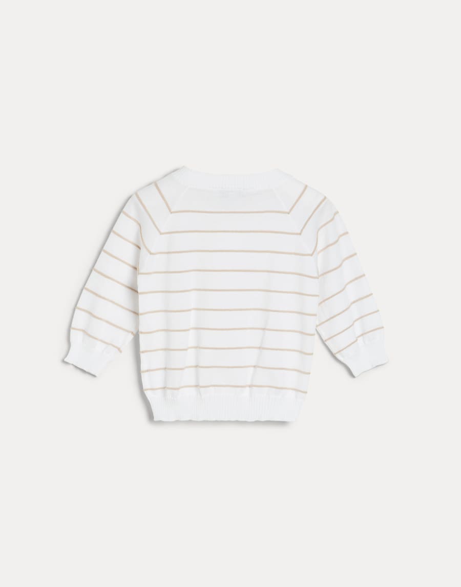 Bernie Baby striped cardigan Panama Baby - Brunello Cucinelli