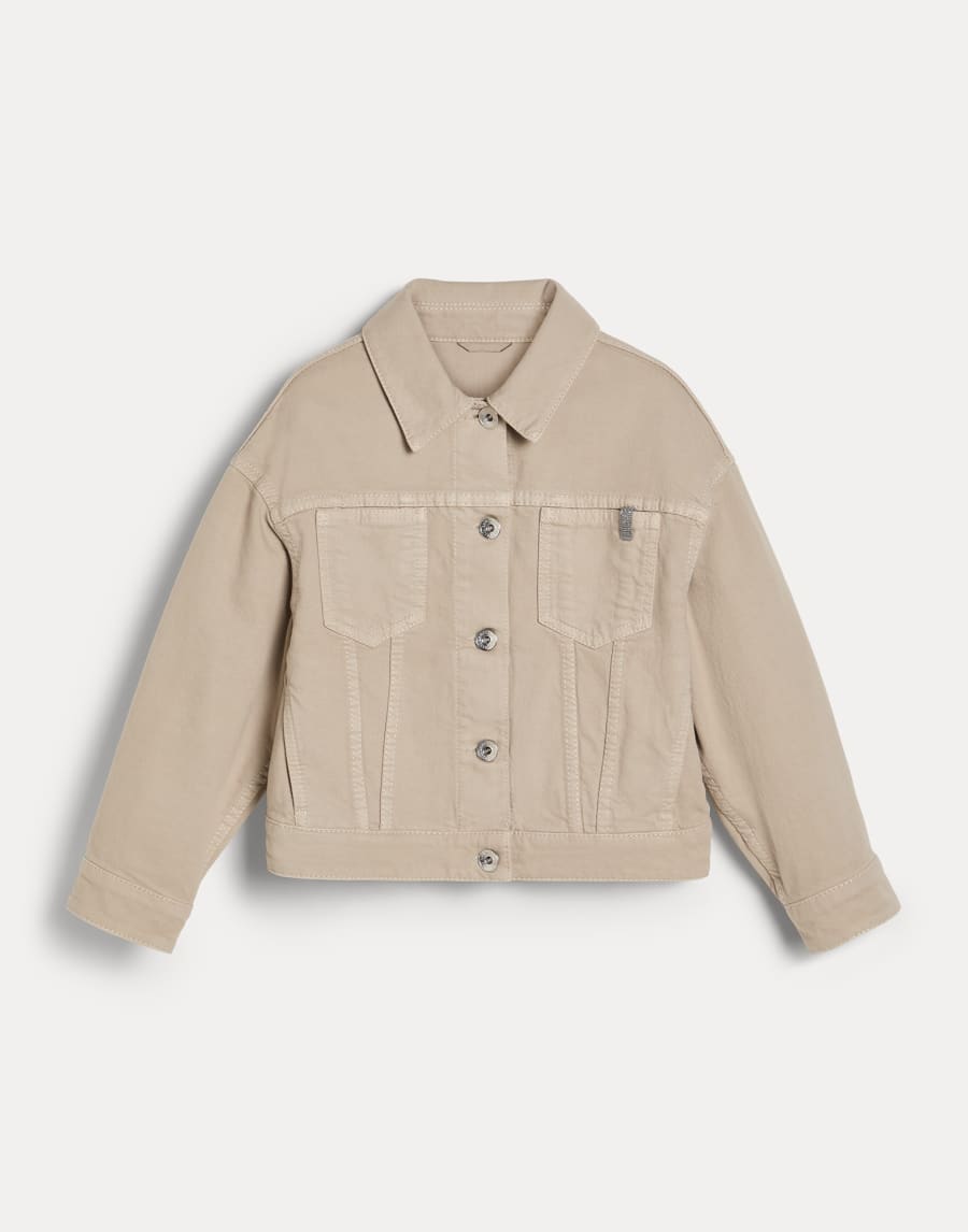 装饰镶珠的外套 砂黄 女童 - Brunello Cucinelli