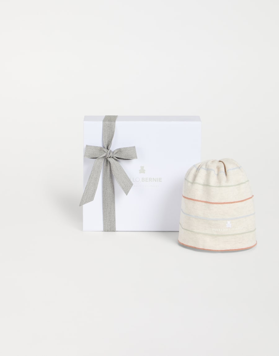 Bernie Baby striped beanie Panama Baby - Brunello Cucinelli