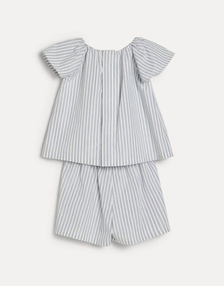Baby Bernie striped coordinated set Sky Blue Baby - Brunello Cucinelli