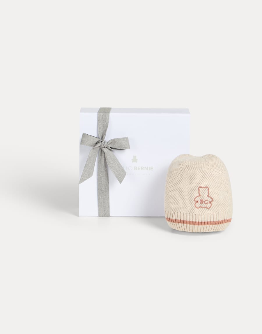 Bonnet Bébé Bernie en maille Beige Bébé - Brunello Cucinelli