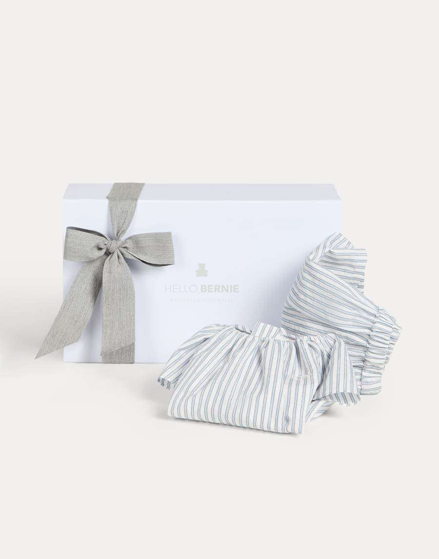 Baby Bernie striped coordinated set Sky Blue Baby - Brunello Cucinelli