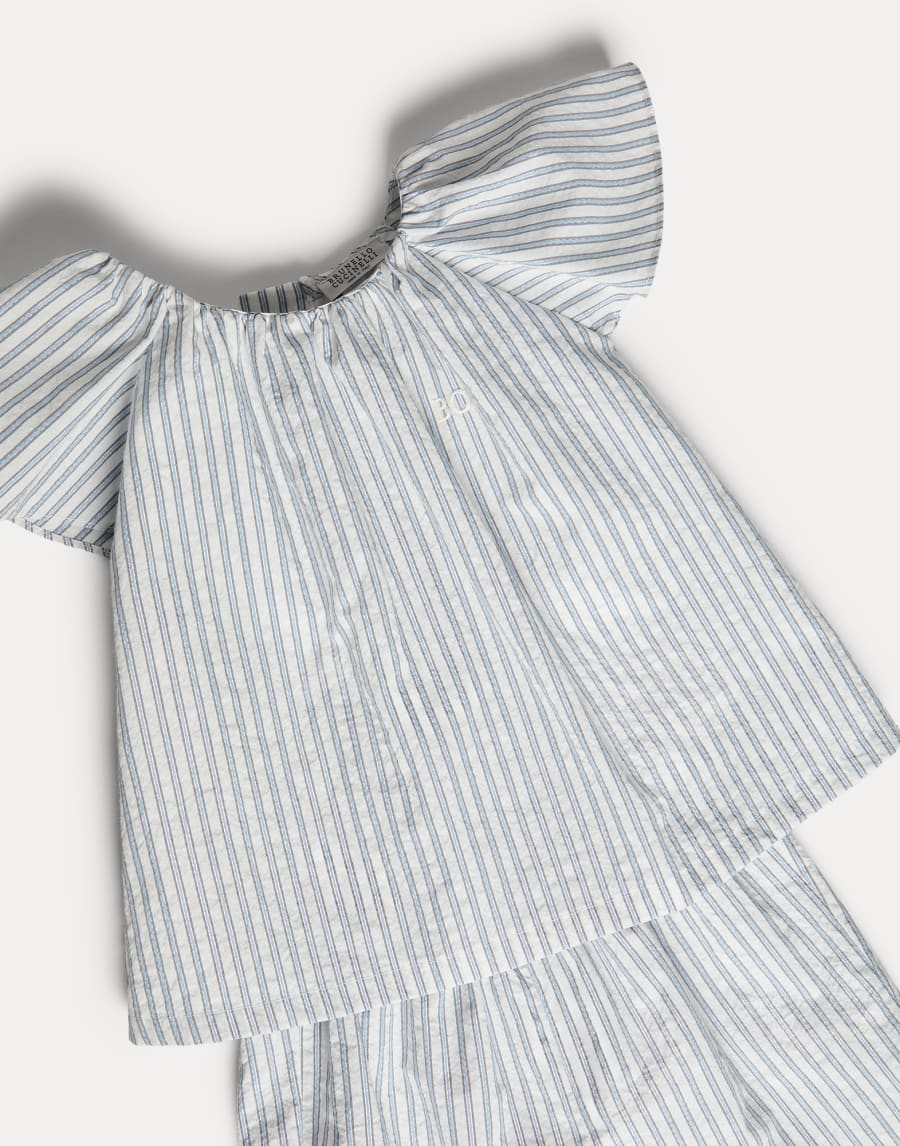 Baby Bernie striped coordinated set Sky Blue Baby - Brunello Cucinelli
