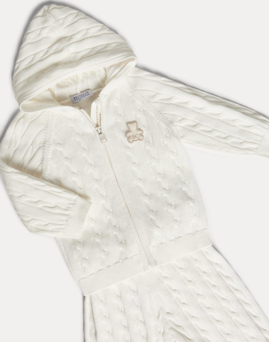 Baby Bernie cable knit coordinated set Panama Baby - Brunello Cucinelli