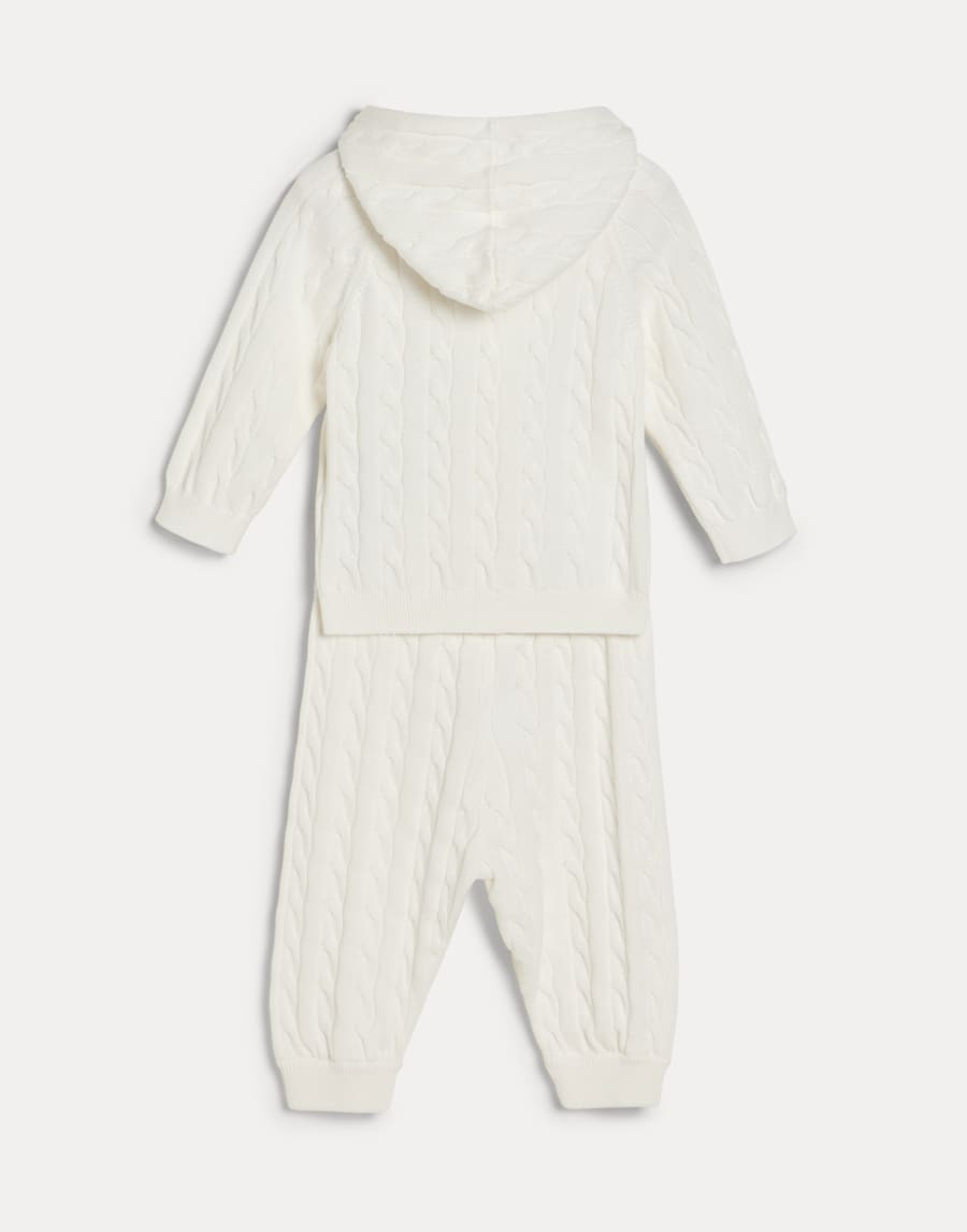 Baby Bernie cable knit coordinated set Panama Baby - Brunello Cucinelli
