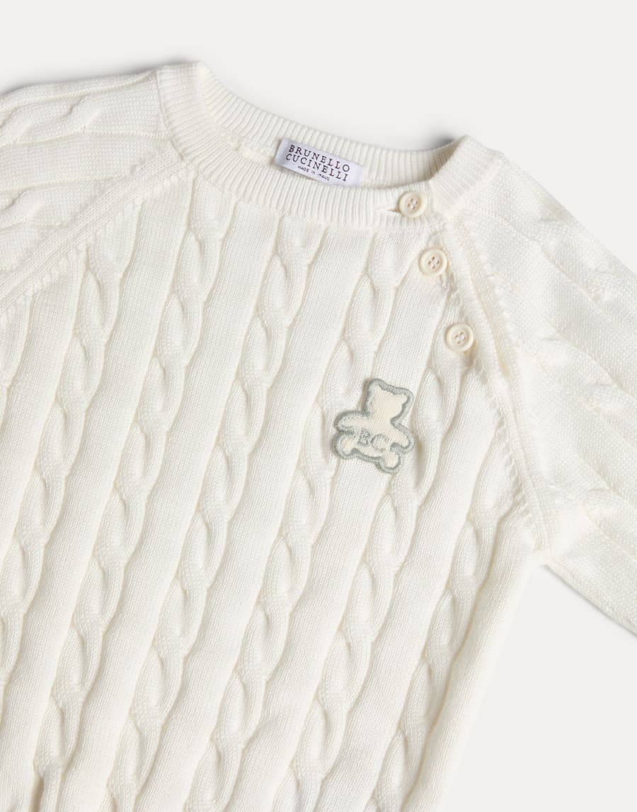 Baby Bernie コットン ケーブルニット セーター パナマ ベビー - Brunello Cucinelli