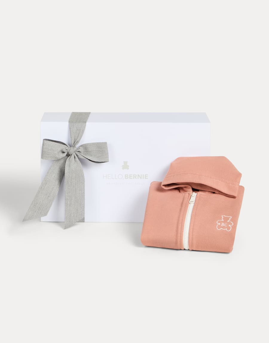 Sudadera Baby Bernie con capucha y cremallera Naranja Bebé - Brunello Cucinelli