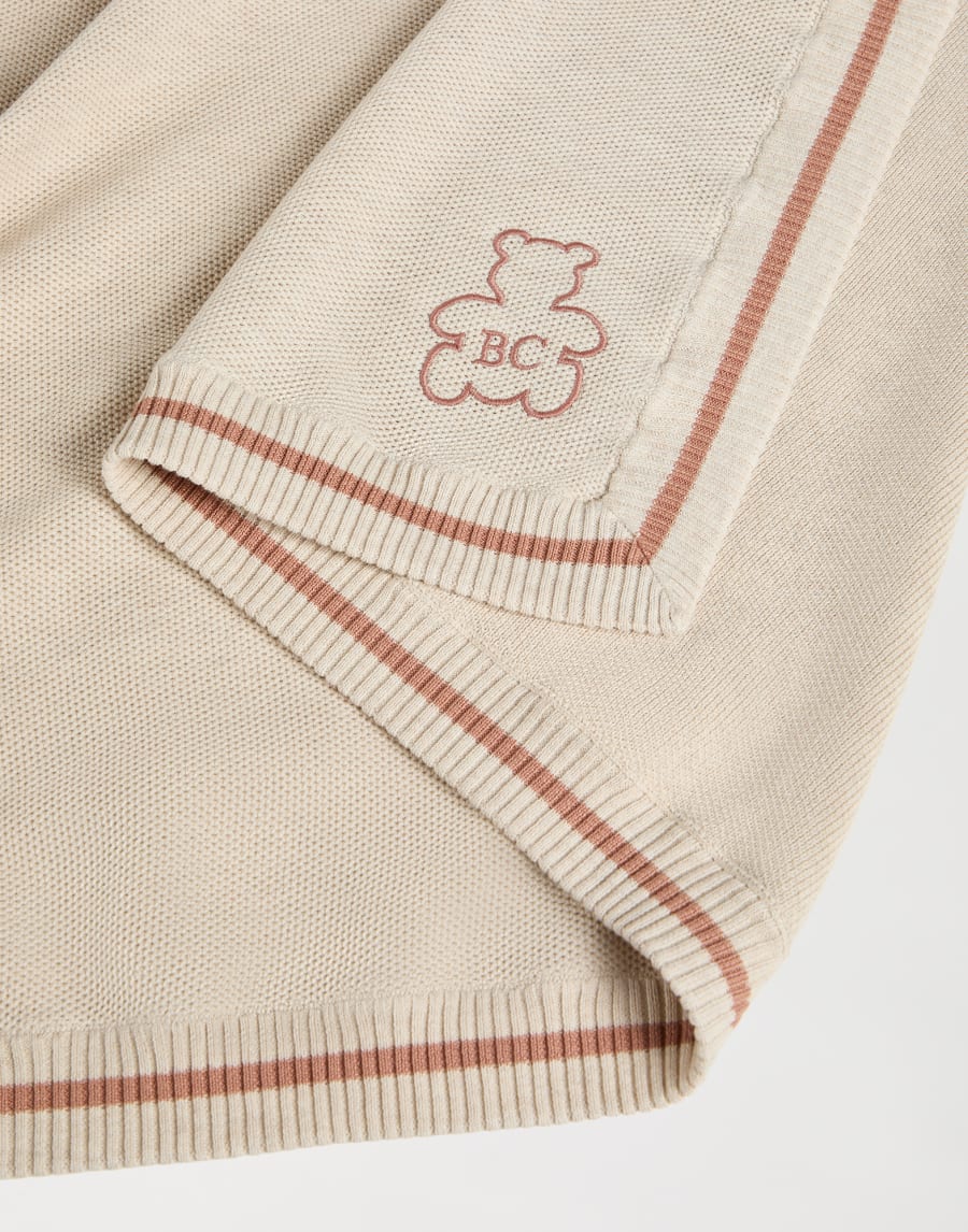 Baby Bernie blanket with embroidery Beige Baby - Brunello Cucinelli
