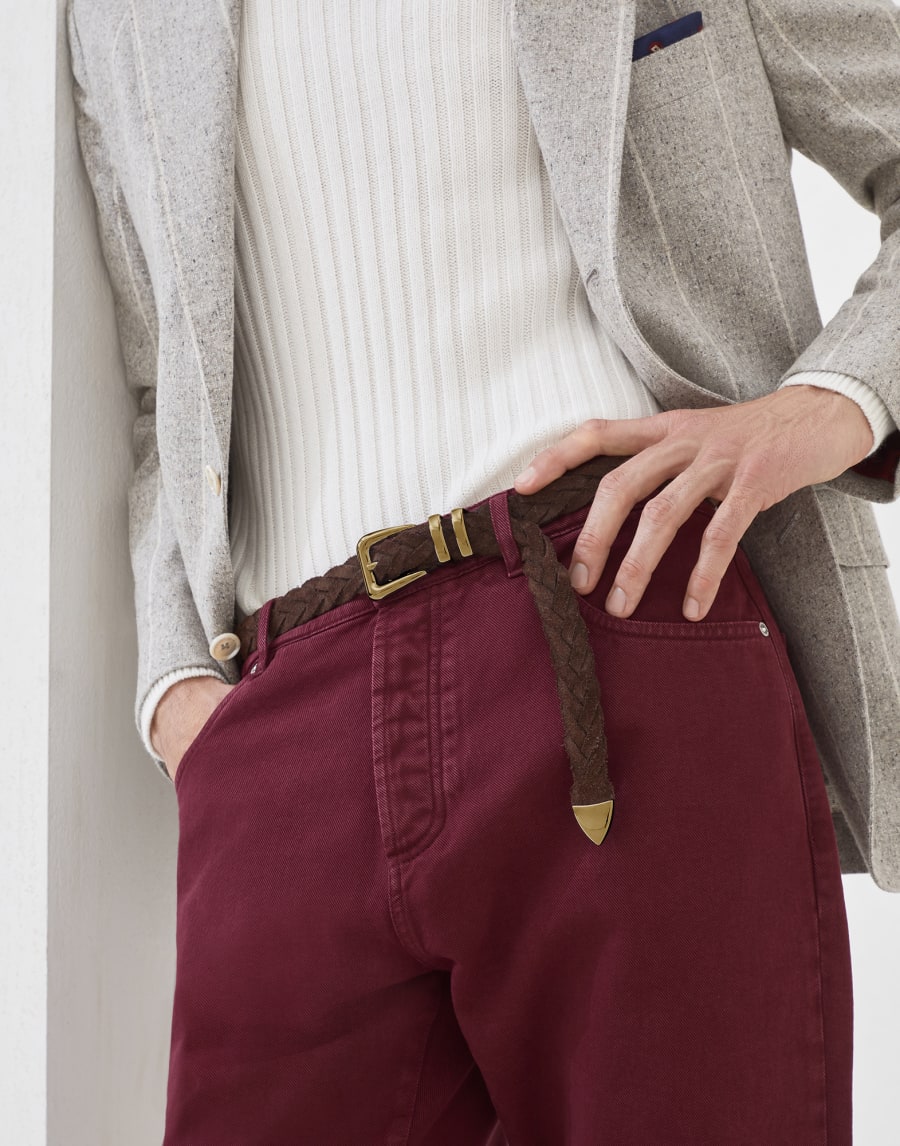 Ремень из телячьей кожи Темный Шоколад Мужчина - Brunello Cucinelli