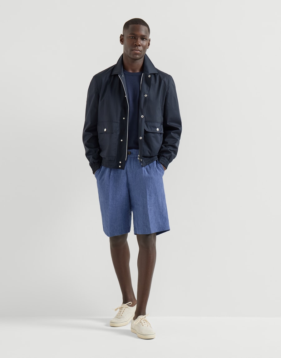 Bermudas en tela de lino deslavado Denim Hombre - Brunello Cucinelli