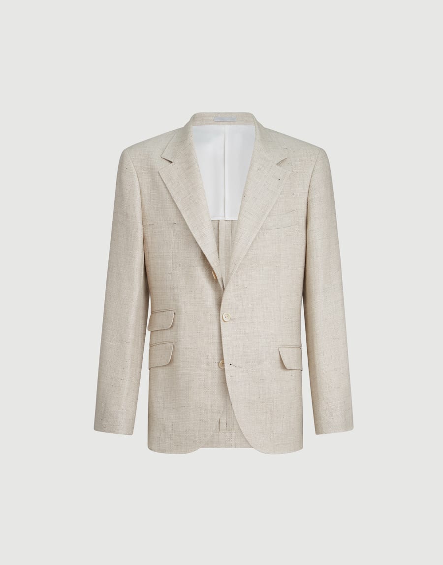 Hopsack deconstructed blazer Sand Man - Brunello Cucinelli