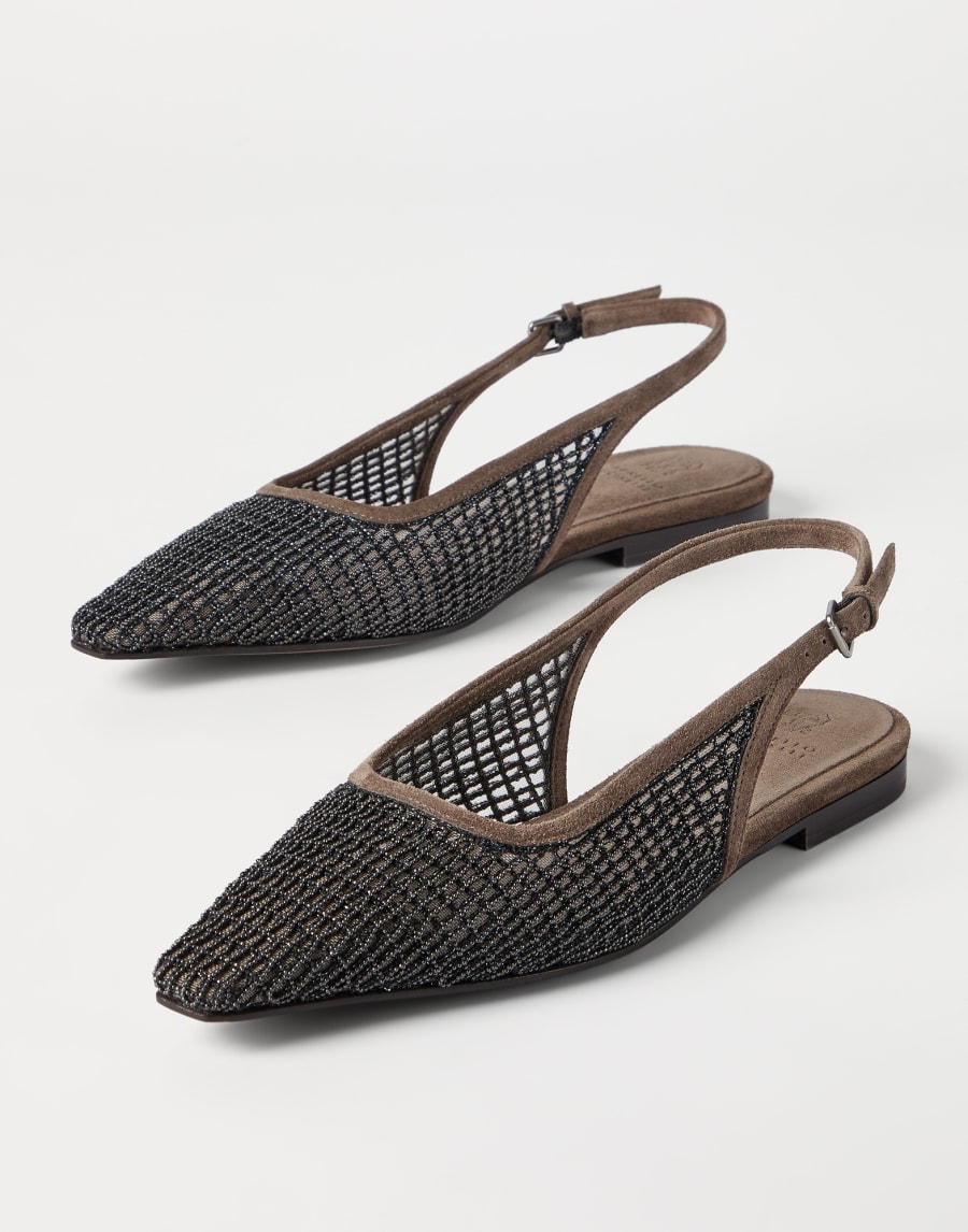 Suede slingback flats Brown Woman - Brunello Cucinelli