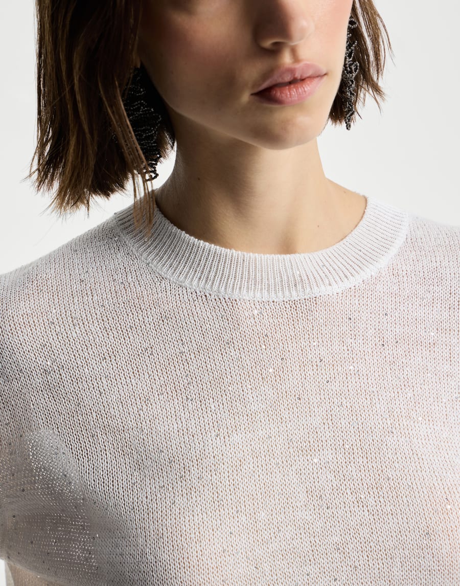 Linen and cotton sweater White Woman - Brunello Cucinelli