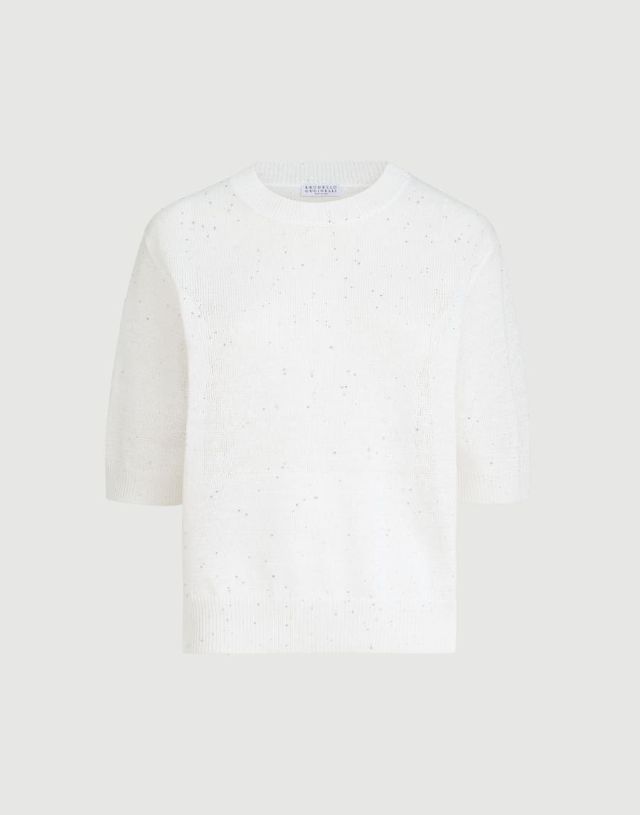 Linen and cotton sweater White Woman - Brunello Cucinelli