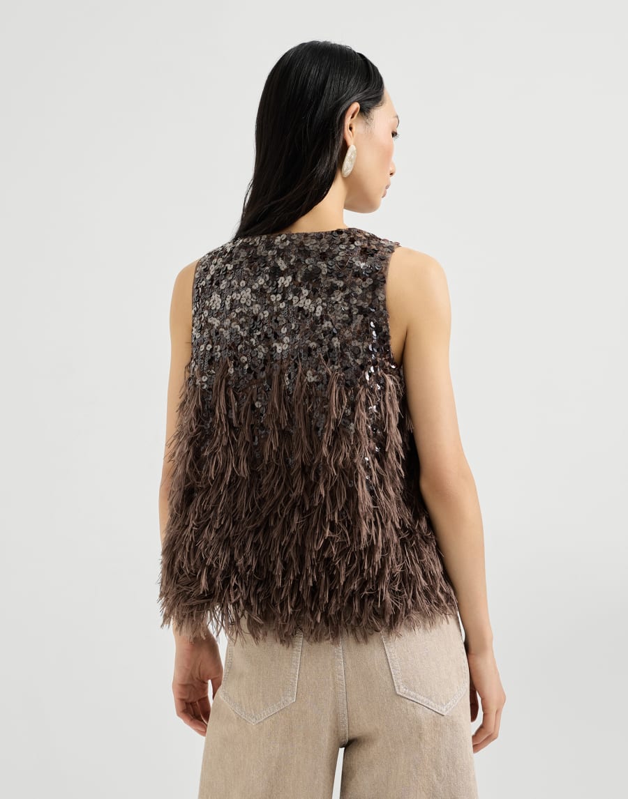 Жилет Dazzling Dégradé Древесная Кора Женщина - Brunello Cucinelli