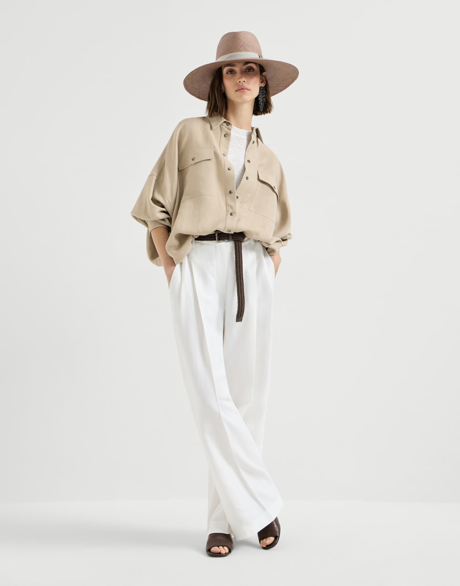 Linen and cotton sweater White Woman - Brunello Cucinelli