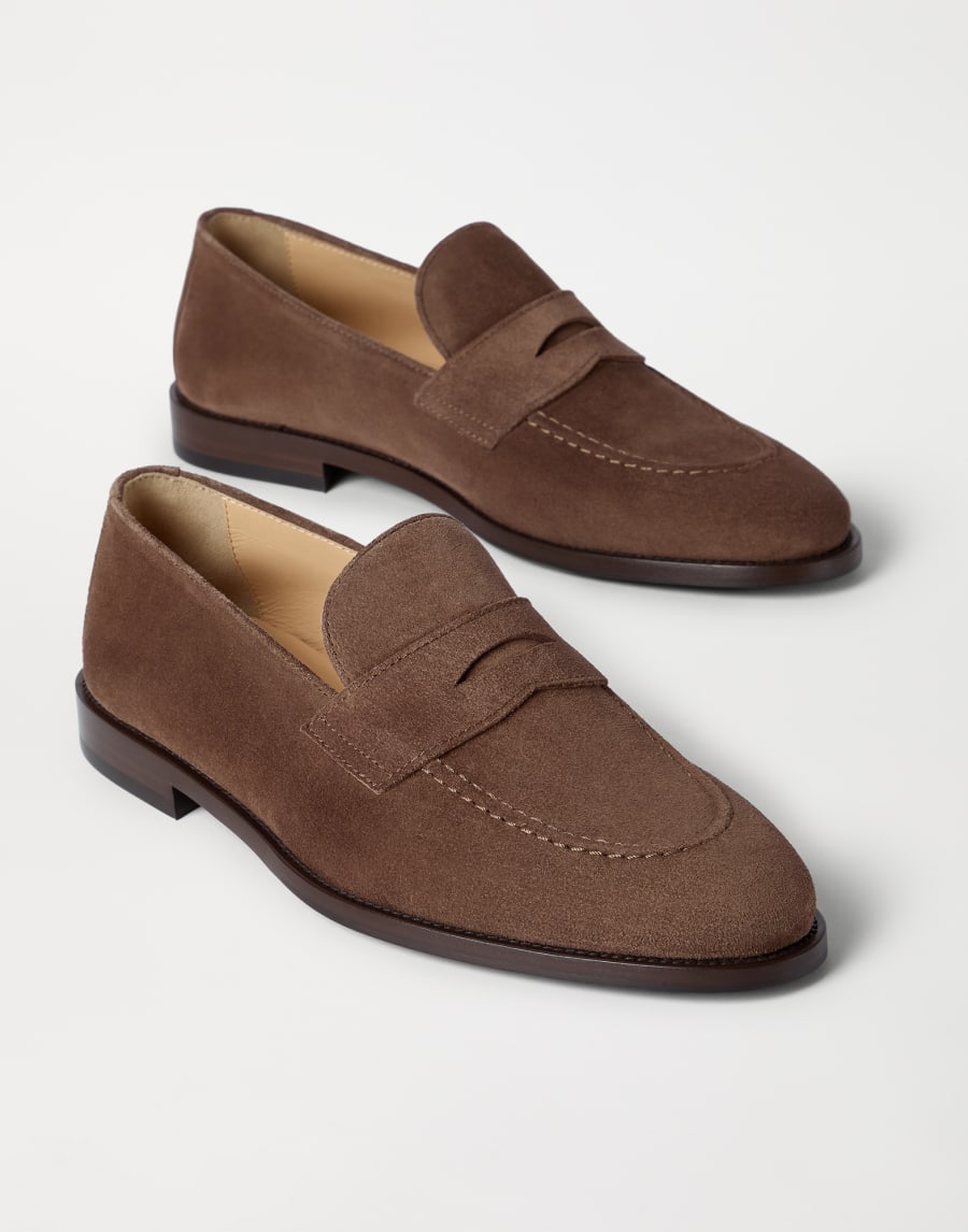 Suede Penny loafer Mud Man - Brunello Cucinelli
