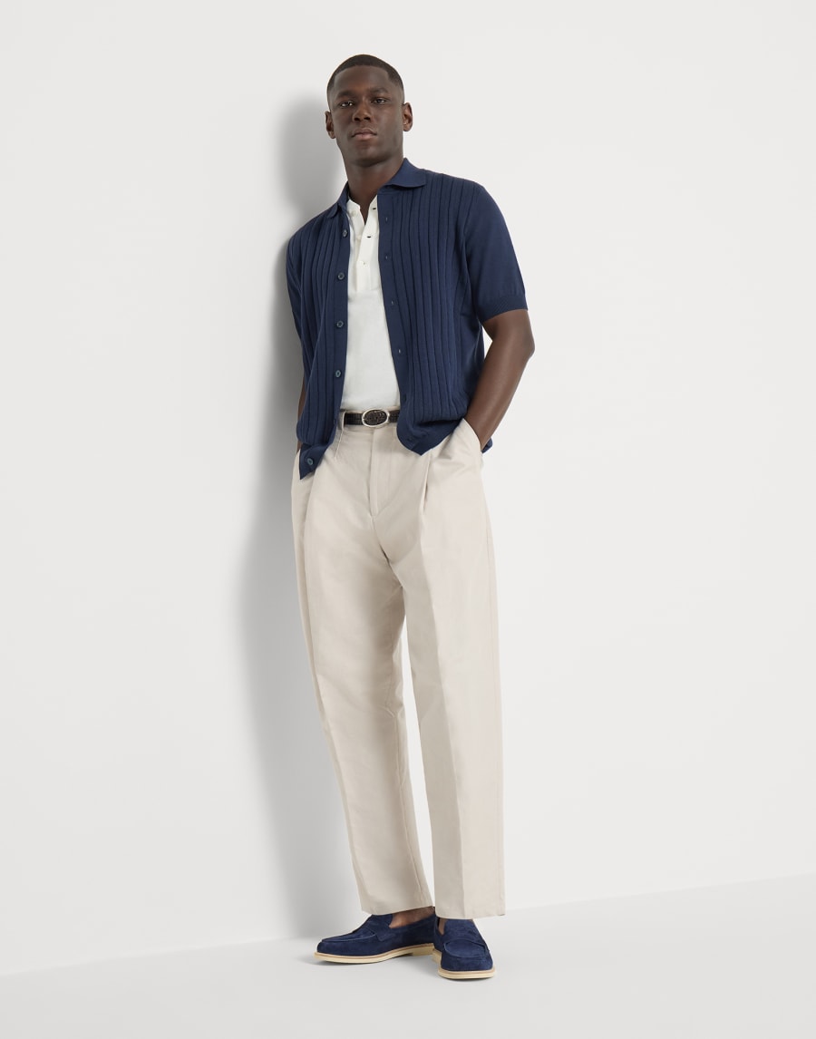 Calfskin penny loafers Avio Blue Man - Brunello Cucinelli