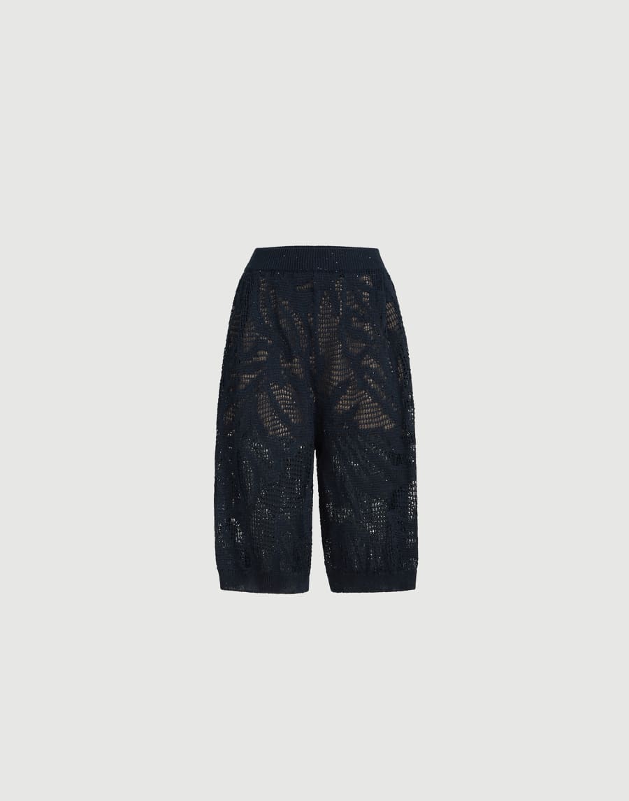 Dazzling water lilies Bermuda shorts Blue Woman - Brunello Cucinelli